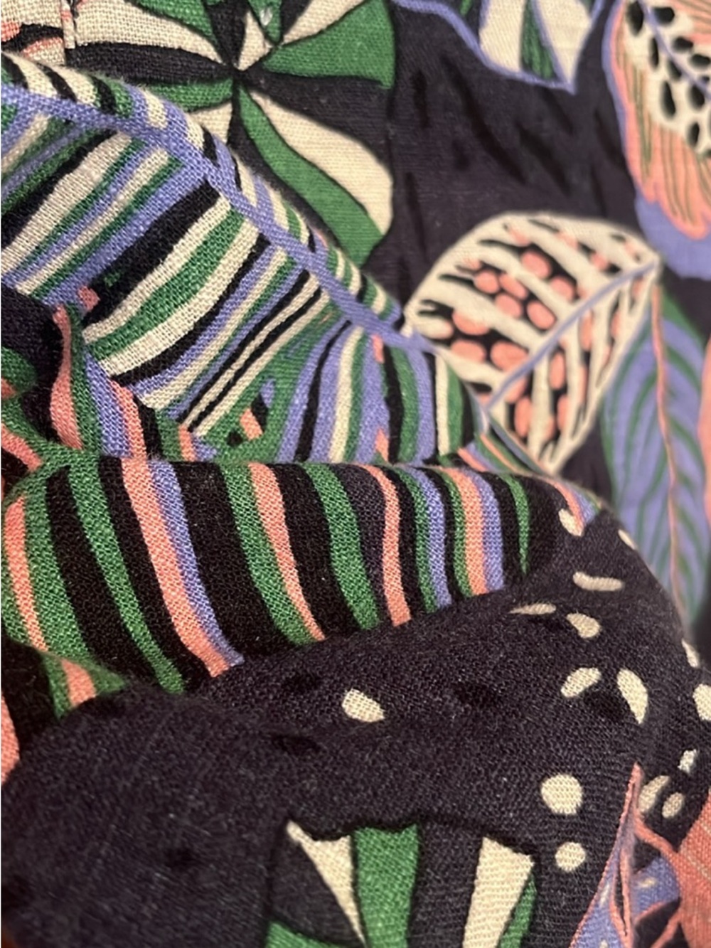 Patterned mini Linen Dress - Picture 5 of 5